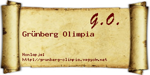 Grünberg Olimpia névjegykártya